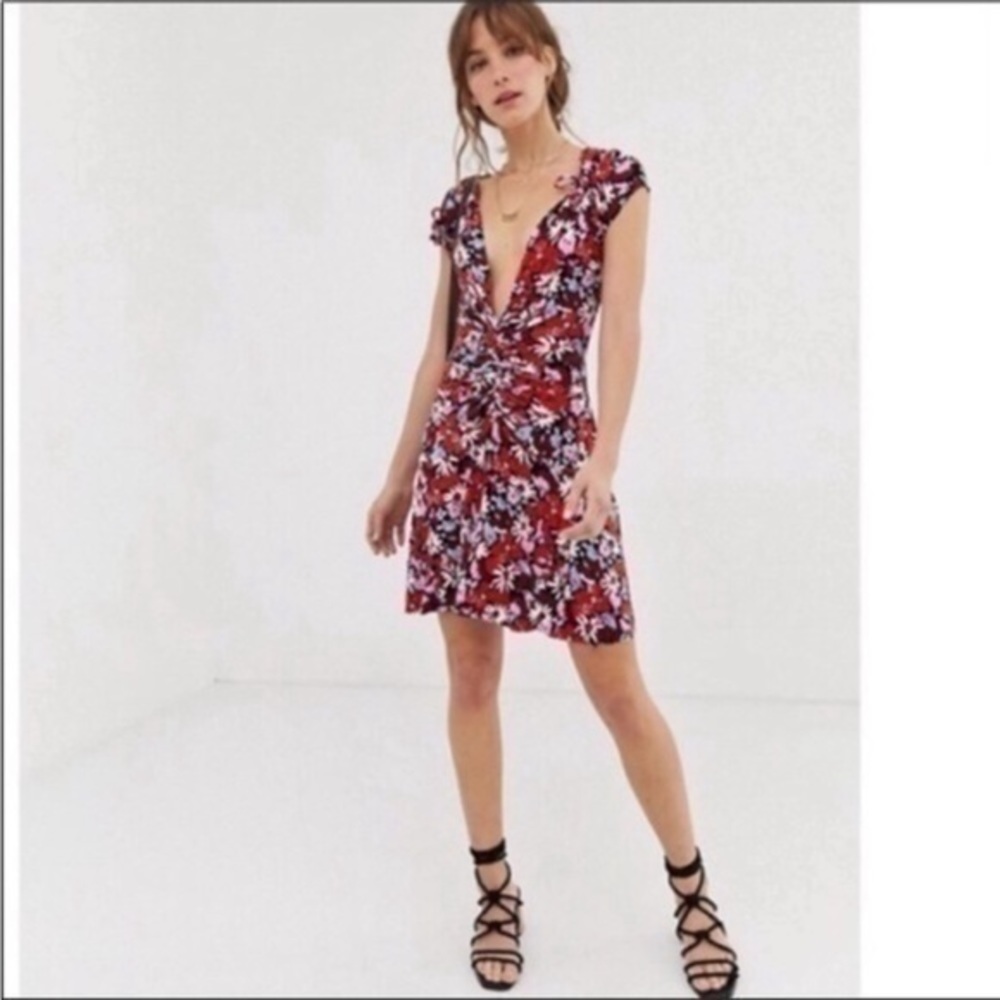 NWT Free People Key To Your Heart Floral Mini Size Small Short Casual Dress